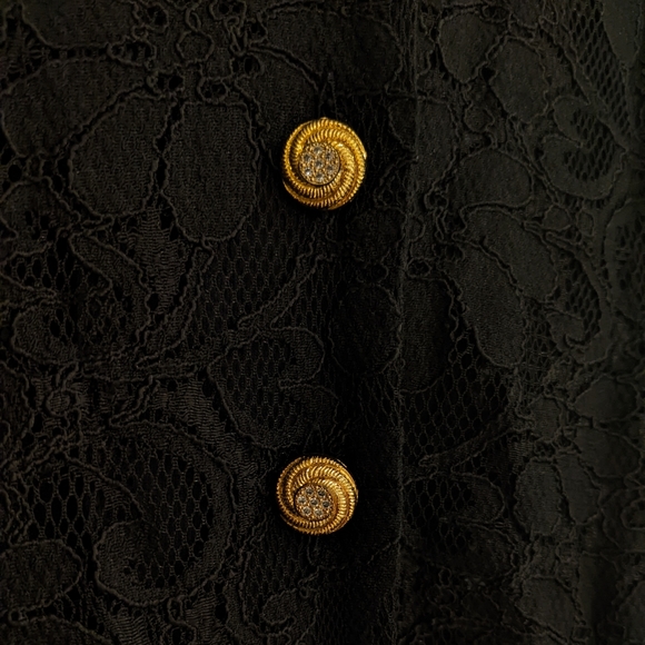 Black Lace jacket with gold buttons - Picture 2 of 6